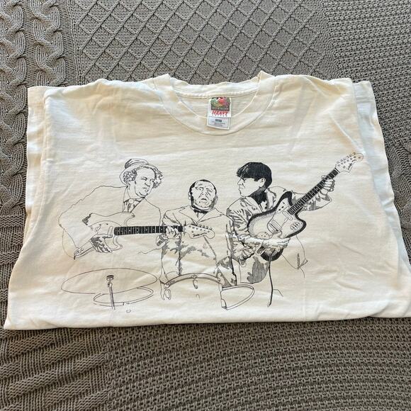 3 Stooges Fender Guitar Promo {1967} Tee Single Stitch USA ~ Large - Picture 1 of 12